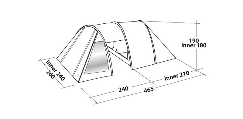 Easy Camp Galaxy 400 Gold Red Tunneltent - 4 Personen 6 Easy Camp Galaxy 400 Gold Red Tunneltent - 4 Personen - Afbeelding 4