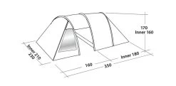 Easy Camp Galaxy 300 Rustic Green Tunneltent - 3 Personen -Winkel Voor Kampeerartikelen Voor Buiten 120390 galaxy 300 rustic green drawing perspective2