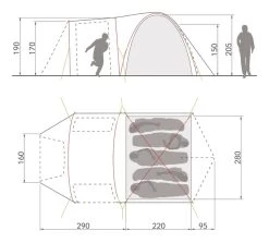 Vaude Campo Casa XT Koepeltent - 3/4 Persoons -Winkel Voor Kampeerartikelen Voor Buiten 14229 g