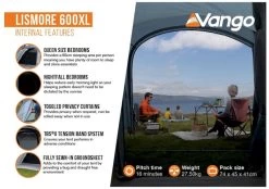 Vango Lismore 600XL Tunneltent - 5 Persoons - Groen 12 Vango Lismore 600XL Tunneltent - 5 Persoons - Groen -Winkel Voor Kampeerartikelen Voor Buiten 1900 1783 lismore 600xl package 3