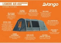 Vango Lismore Air 450 Opblaasbare Tunneltent - 4 Persoons - Groen -Winkel Voor Kampeerartikelen Voor Buiten 1900 1783 lismore air 450 package 3