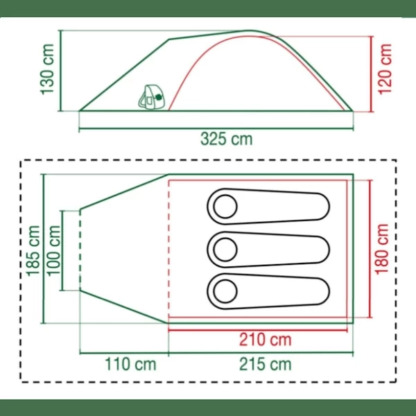 Coleman Darwin 3 Plus Koepeltent - 3 Persoons 4 Coleman Darwin 3 Plus Koepeltent - 3 Persoons - Afbeelding 2