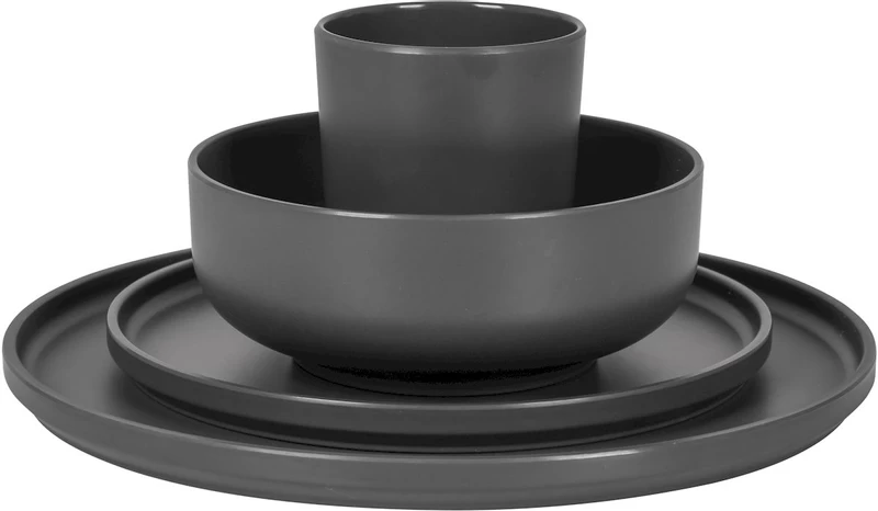 Bo-Camp Patom Melamine Serviesset - 16-delig - Antraciet 7 Bo-Camp Patom Melamine Serviesset - 16-delig - Antraciet - Afbeelding 5