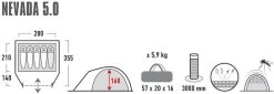 High Peak Nevada 5.0 Koepeltent Met Luifel - 5 Persoons -Winkel Voor Kampeerartikelen Voor Buiten 900 2483 4001690102094.pt01