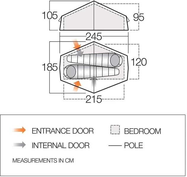 Vango Nevis 200 Tunneltent - 2 Persoons 6 Vango Nevis 200 Tunneltent - 2 Persoons - Afbeelding 4